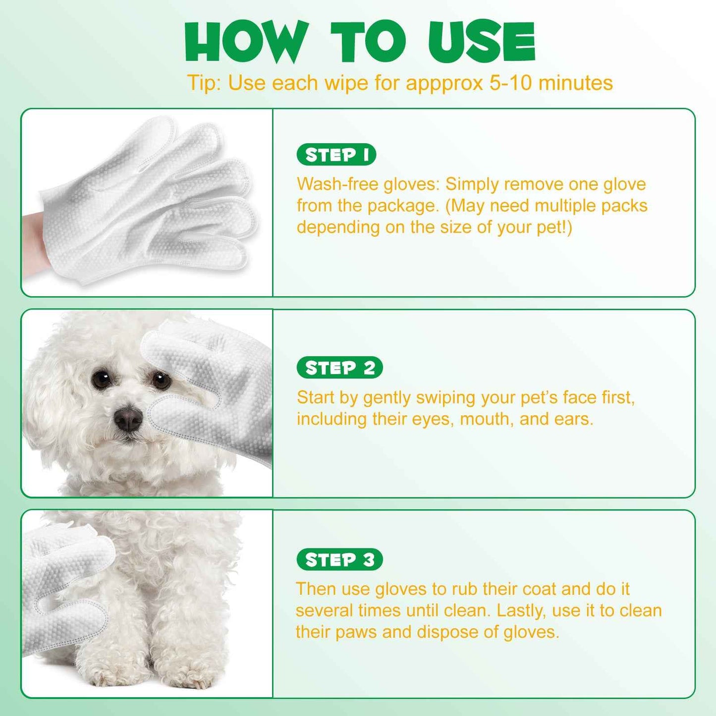 Dog Cleaning Gloves - 10pk