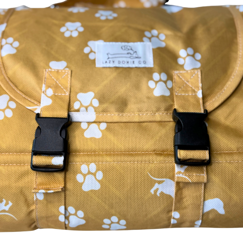 Travel Mat + Crossbody Strap - Pawprint Picnic