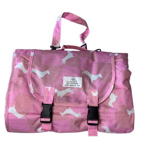 Travel Mat + Crossbody Strap - Pinky Pupwalk