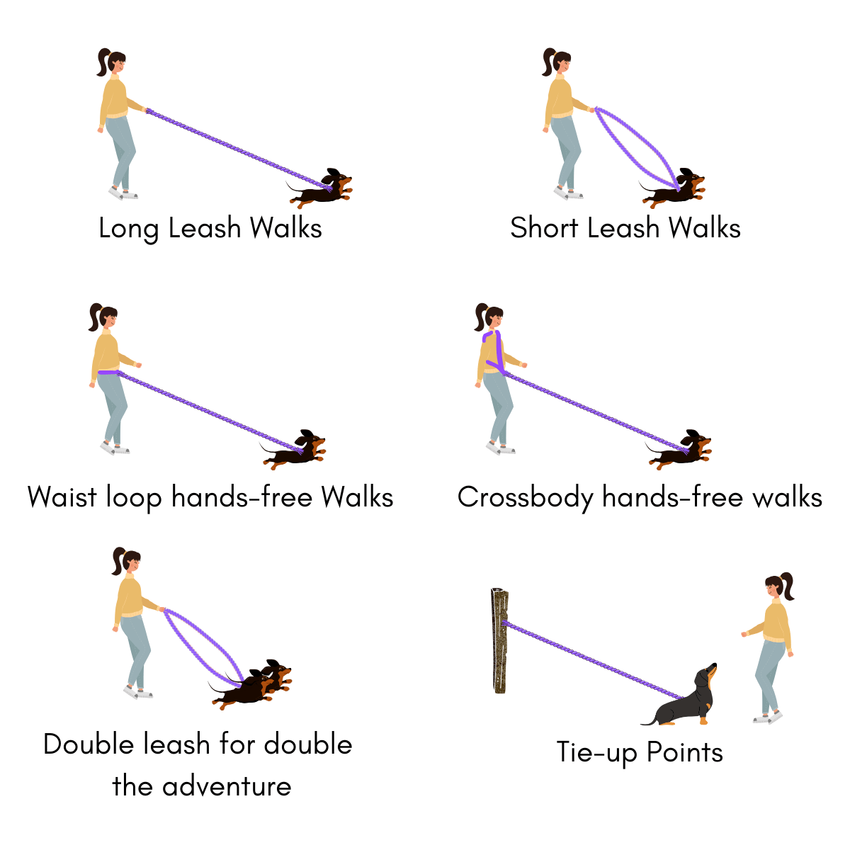 Hands - Free Rope Leashes - Lazy Doxie Co