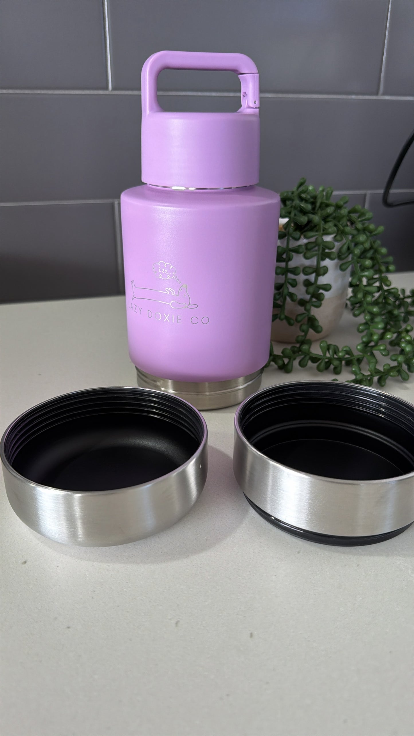 Multifunction Water Bottle - 'Evergreen Pup'