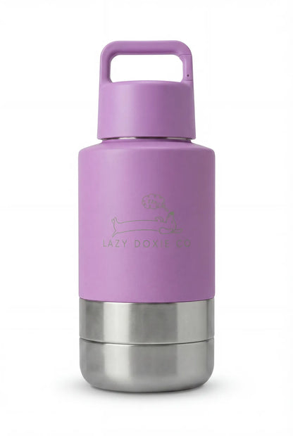 1ltr Water Bottles with Dual Bowls - Lazy Doxie Co