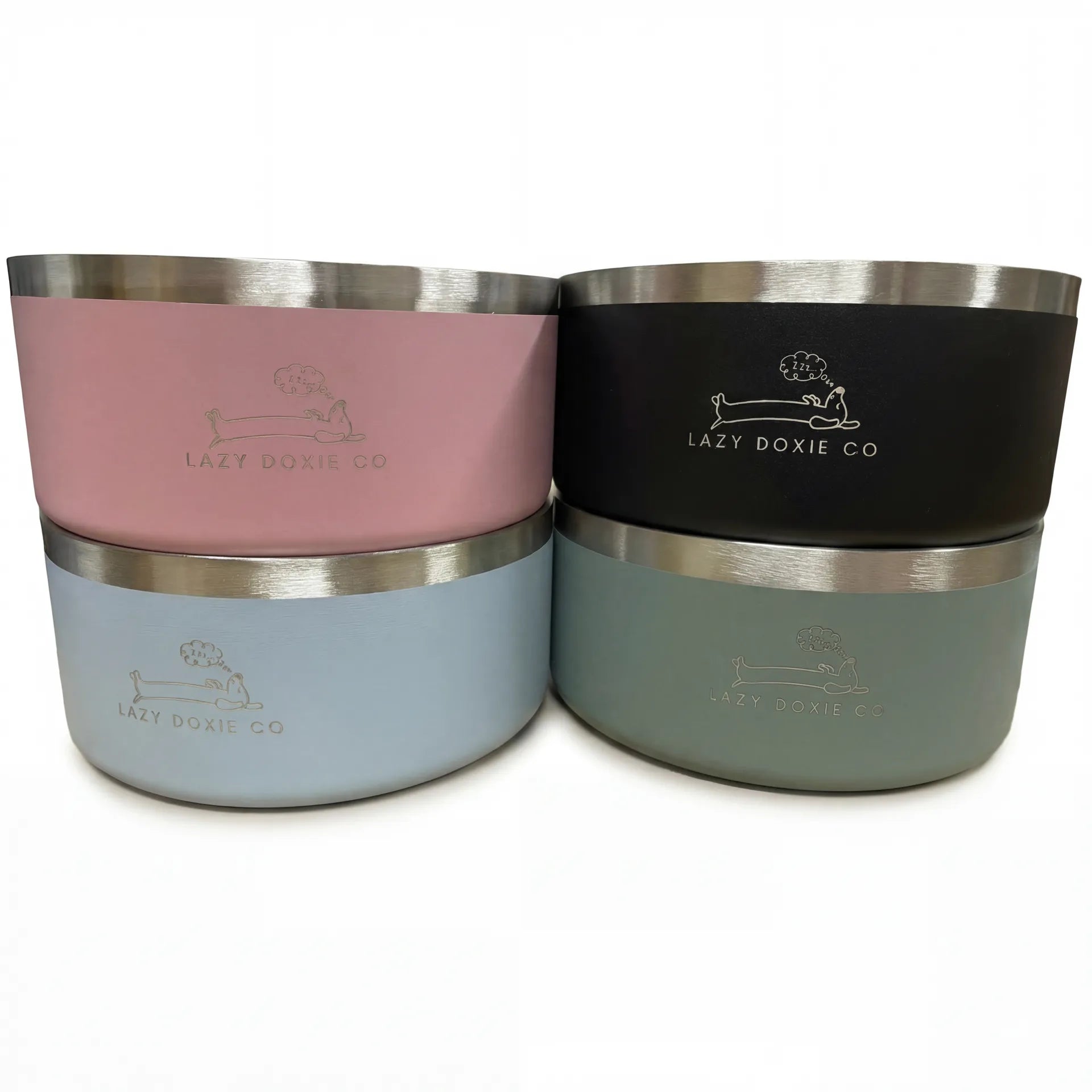 1ltr Stainless Steel Dog Bowl - Lazy Doxie Co
