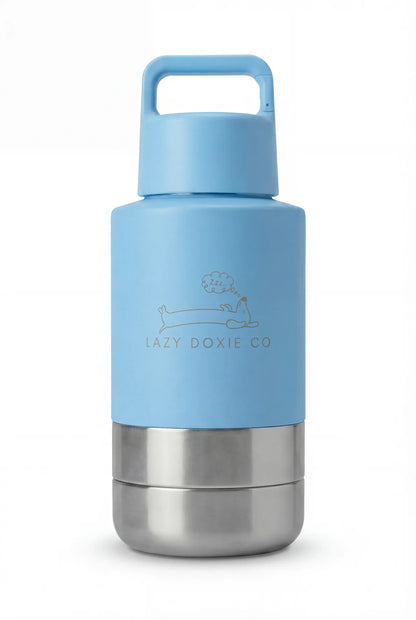 1ltr Water Bottles with Dual Bowls - Lazy Doxie Co