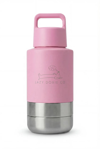 1ltr Water Bottles with Dual Bowls - Lazy Doxie Co