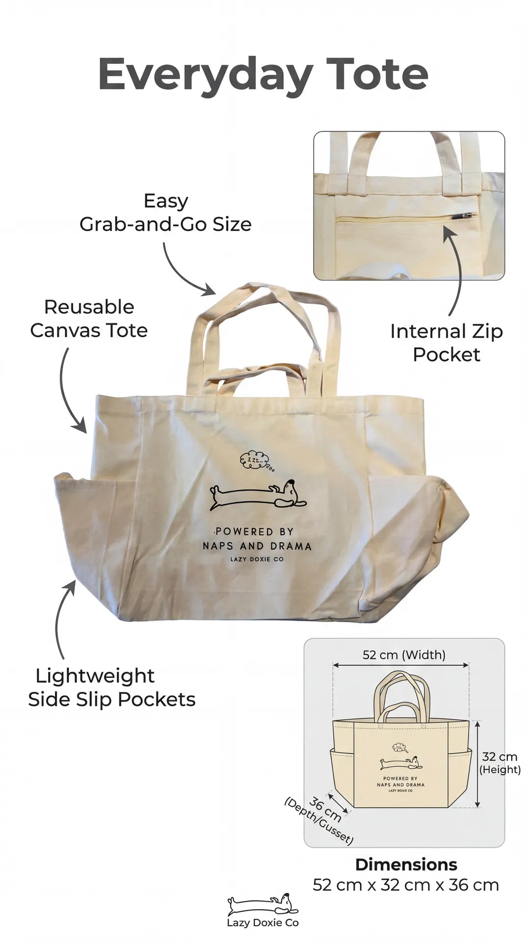 Lazy Doxie Co - The Everyday Tote - Lazy Doxie Co