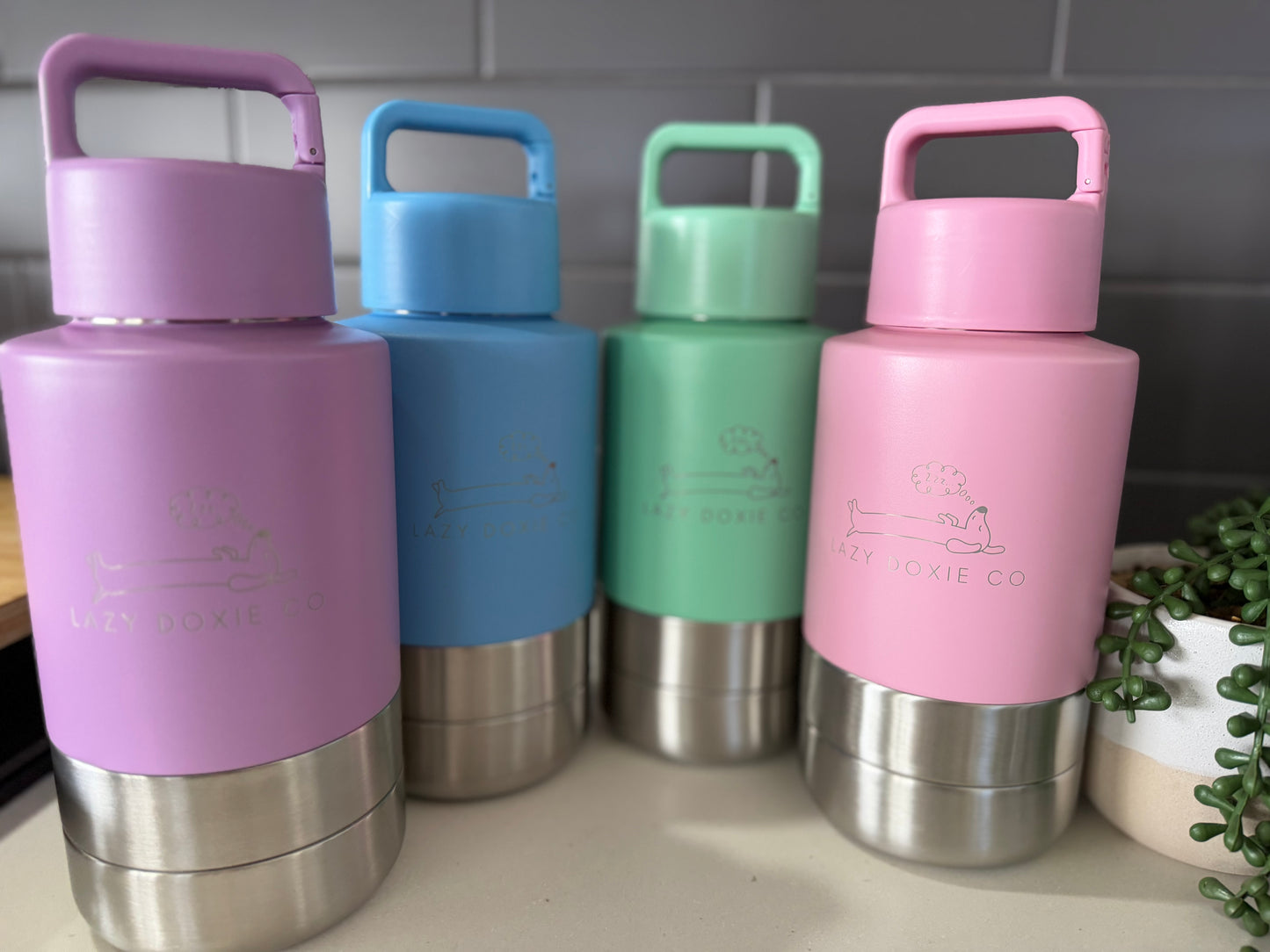 Multifunction Water Bottle - 'Evergreen Pup'