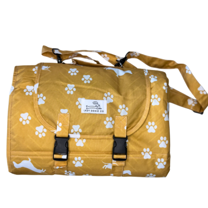 Travel Mat + Crossbody Strap - Pawprint Picnic