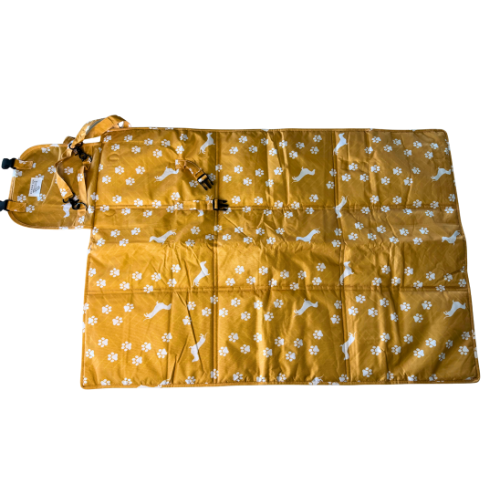 Travel Mat + Crossbody Strap - Pawprint Picnic