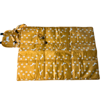 Travel Mat + Crossbody Strap - Pawprint Picnic