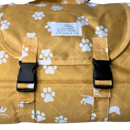 Travel Mat + Crossbody Strap - Pawprint Picnic
