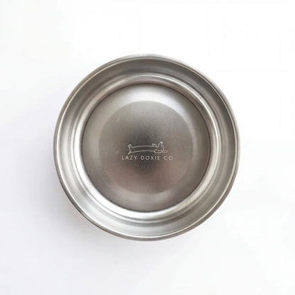 1ltr Stainless Steel Dog Bowl - Lazy Doxie Co