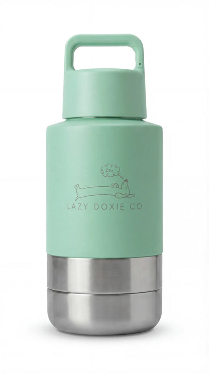 1ltr Water Bottles with Dual Bowls - Lazy Doxie Co