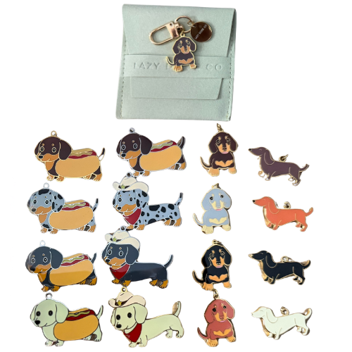 Personalised Dachshund Collar Charms - Lazy Doxie Co