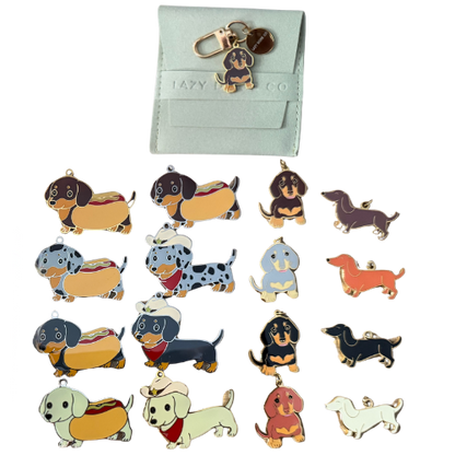 Personalised Dachshund Collar Charms - Lazy Doxie Co