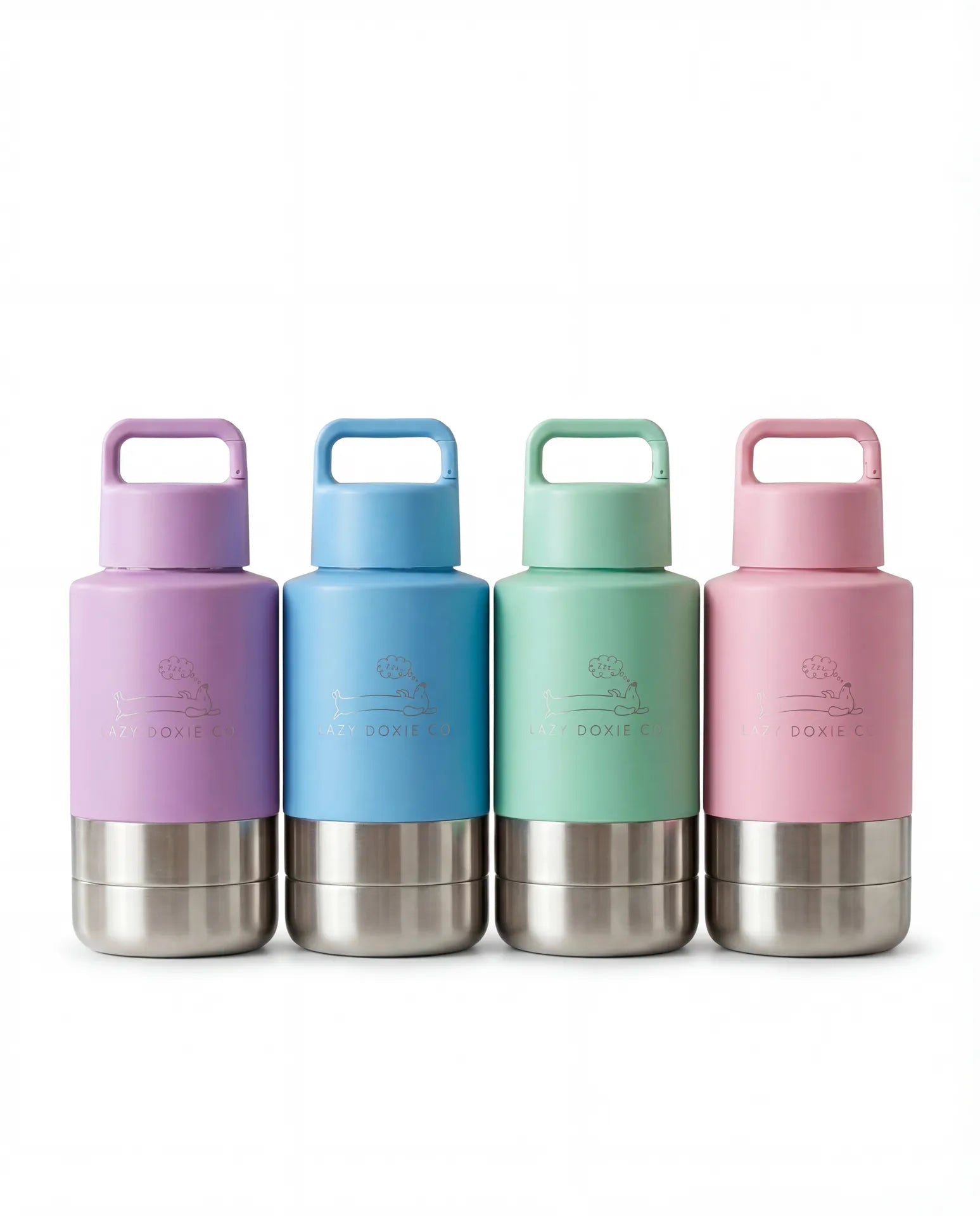 1ltr Water Bottles with Dual Bowls - Lazy Doxie Co