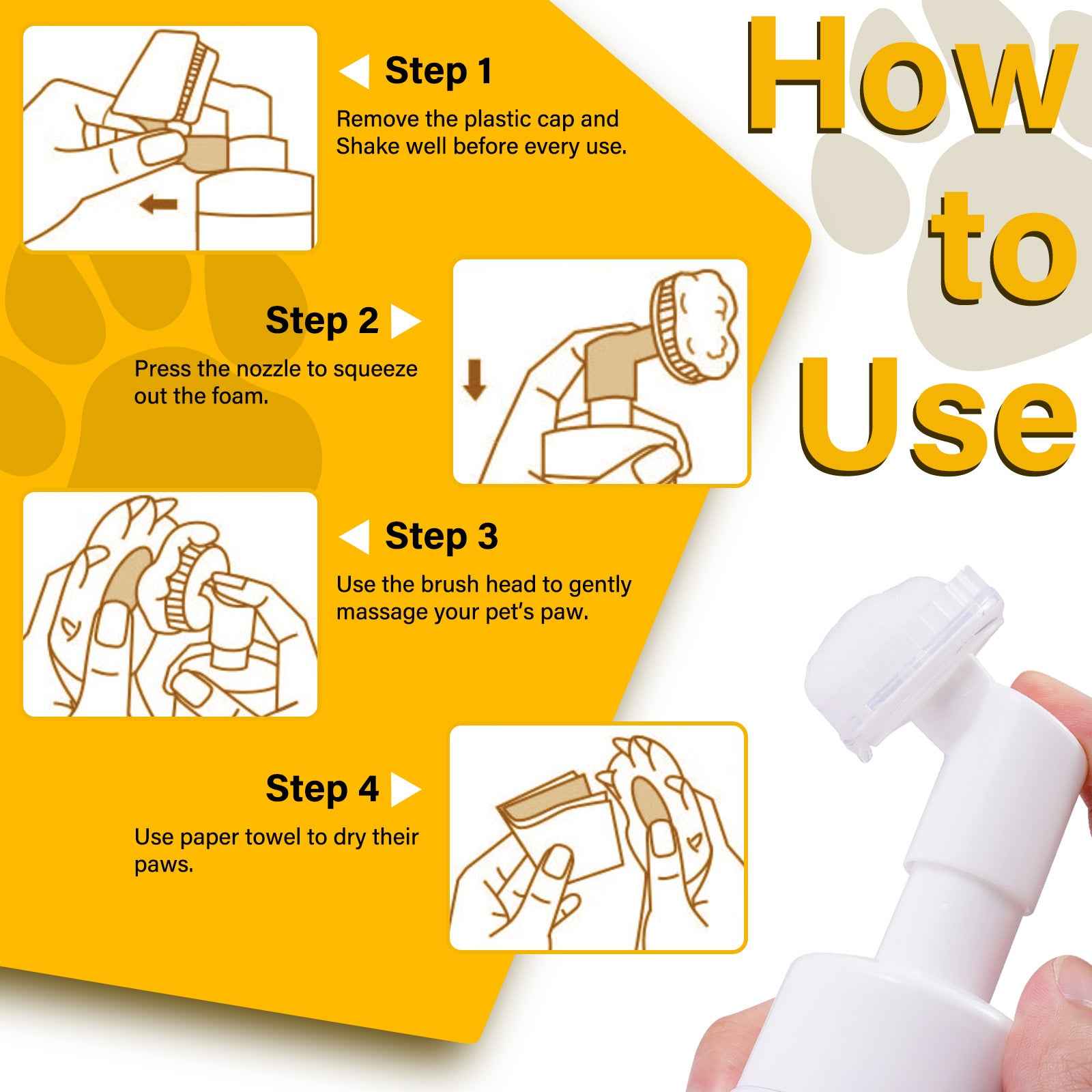 Waterless Paw Cleaner – Foam Shampoo