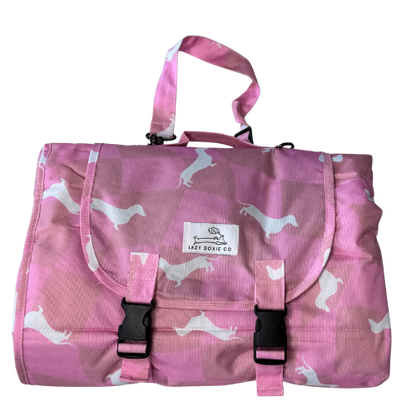 Travel Mat + Crossbody Strap - Pinky Pupwalk